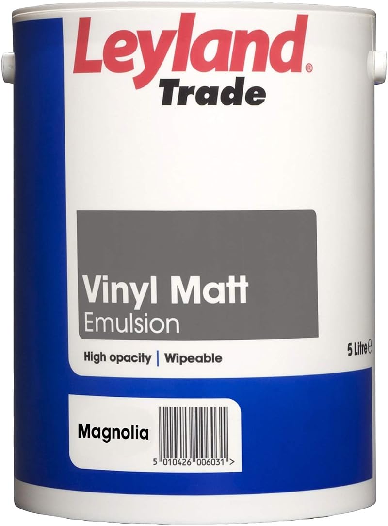 Leyland Trade Vinyl Matt Emulsion Paint Magnolia 5L Durable High Opacity