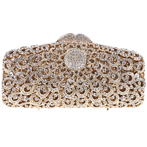 Fawziya Peacock Clutch Evening Clutches For Women Handbag Brands-Gold