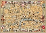 London Map Gift Wrap Decorative Decoupage Vintage Retro Style Paper 20x28 Poster