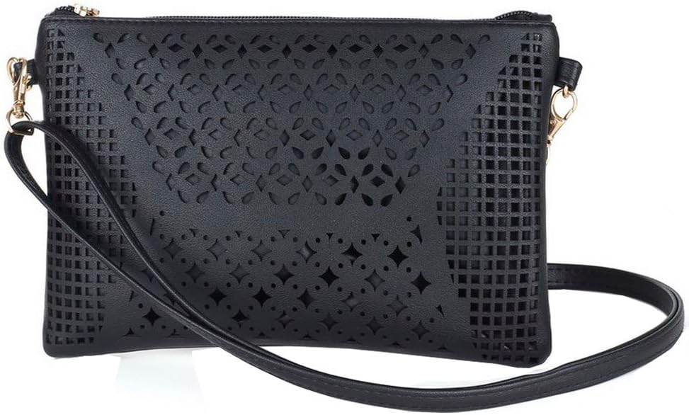 Jiaruo Women Vintage Girls Hollow Out Sling Leather Crossbody Bag Handbag Purse