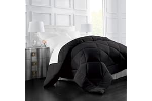 ﻿Italian Luxury Comforter King/California King - 2100 Series Blanket, Down Alternative Duvet Insert w/ Corner Tabs - Home Bedding-104 x98 Black