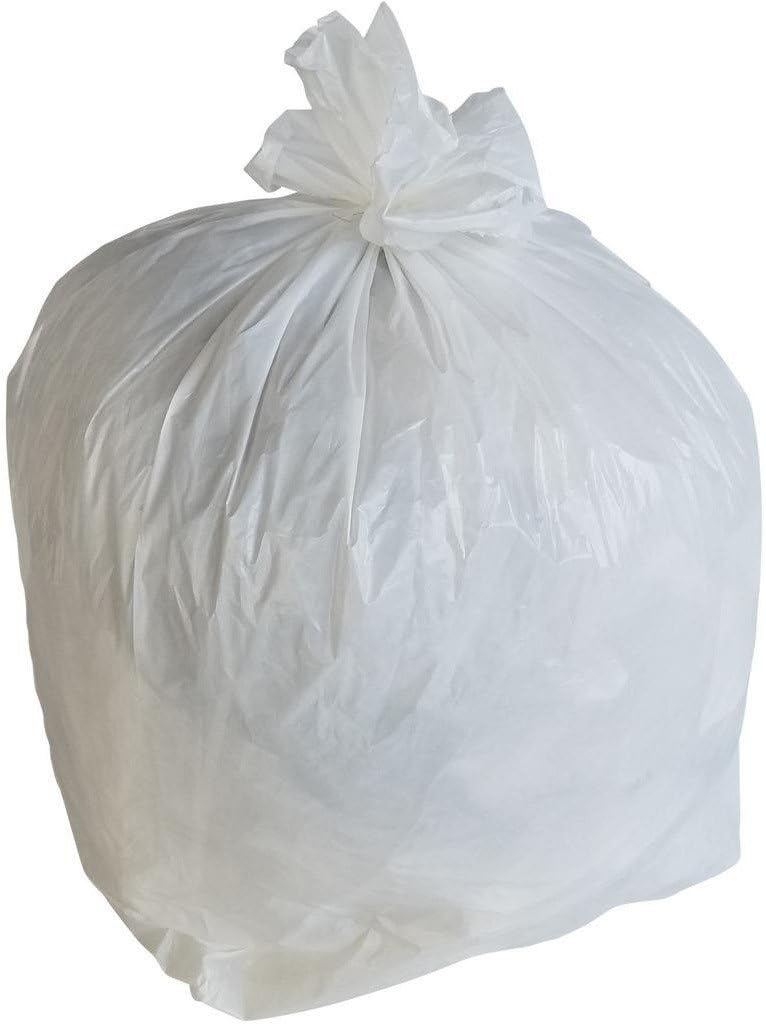 PlasticMill 1216 Gallon Garbage Bags White, 1 MIL, 24x31