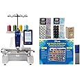 Brother Persona PRS100 Single Needle Embroidery Machine, 6-Piece Thread Set, 20 Bobbins, 100-Piece 75/11 Embroidery Needles, Stabilizer Roll