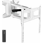 VIVO White Motorized TV Wall Mount for 37-70 in Screens, MOUNT-E-M070R-W | Height Adjustable, Above Fireplace, Electric Drop Down Mantel TV Mount with Remote Control, Holds 77 lbs