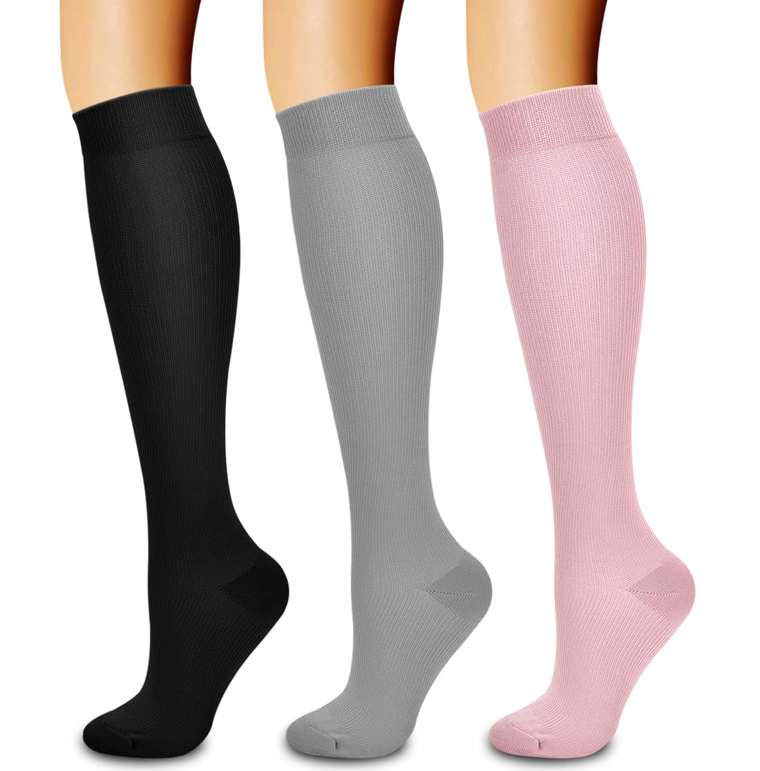 Photo 1 of 3 Pack Medical Compression Sock-Compression Sock for Women and Men-Best for Running,Nursing,Sports