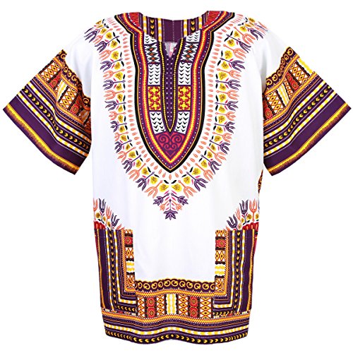 African Dashiki Cotton Mexican Poncho Hippie Tribal Ethic Boho Shirt White ad12wv2
