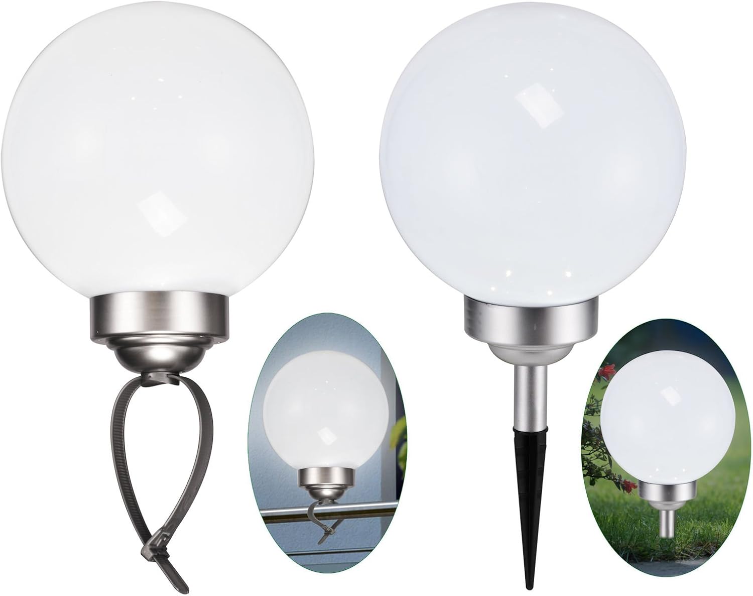 Tuin En Terras Solarleuchte Garten Solarleuchte Kugel 2in1 Solarlampe Balkonleuchte Gelander Zonneverlichting Actumma Com