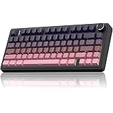 AULA F75 Pro Wireless Mechanical Keyboard,75% Hot Swappable Custom Keyboard,RGB Backlit,Pre-lubed Reaper Switches,Side Printed PBT Keycaps Mechanical Gaming Keyboards, Pink&amp;Black
