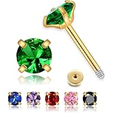 Small CZ Stud Flatback Earrings for Women,Dainty Flat Screw Back Cartilage Earring Stud,Helix Conch Tragus Piercing Jewelry,Tiny Cubic Zirconia Studs Hypoallergenic