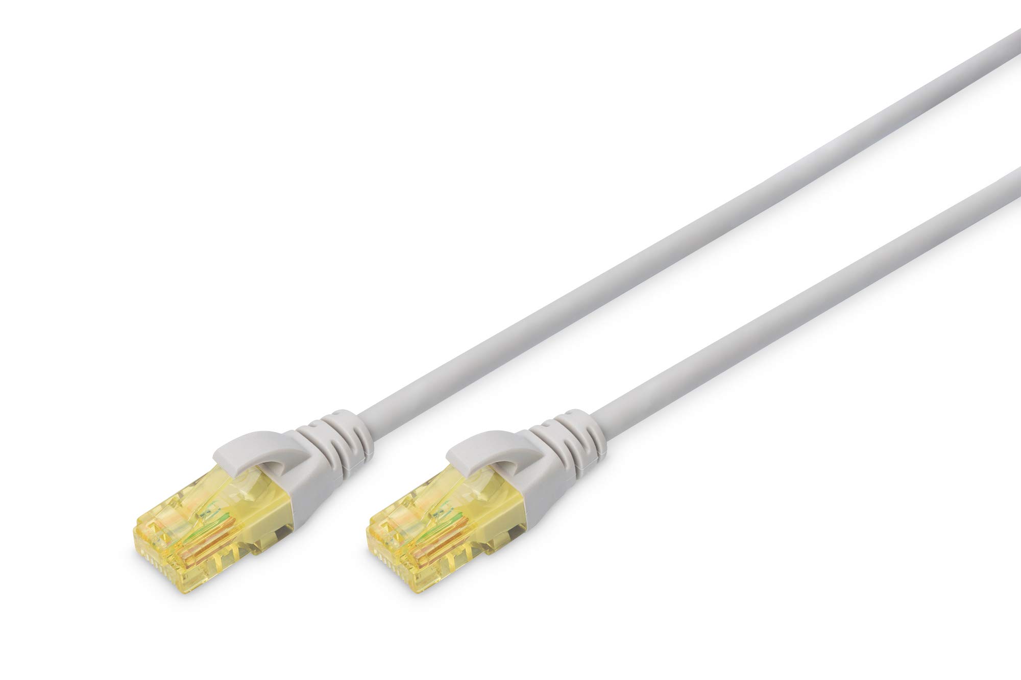 DIGITUS LAN Cable Cat 6A - 1m - RJ45 Network Cable - U/UTP Unshielded - 10 Gbps - Compatible with Cat6 and Cat77 - Gray