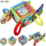 teytoy My First Words Stacked Toys Animal Series Early Education Stacked Crinkle Cloth Baby Toys for 0-24 Months