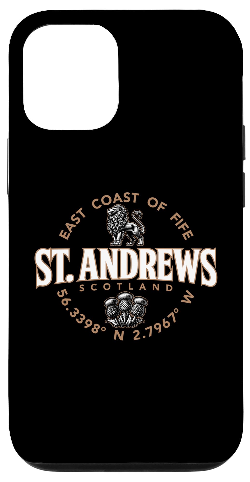 iPhone 13 St. Andrews Scotland East Coast of Fife Coordinates Label 2C Case