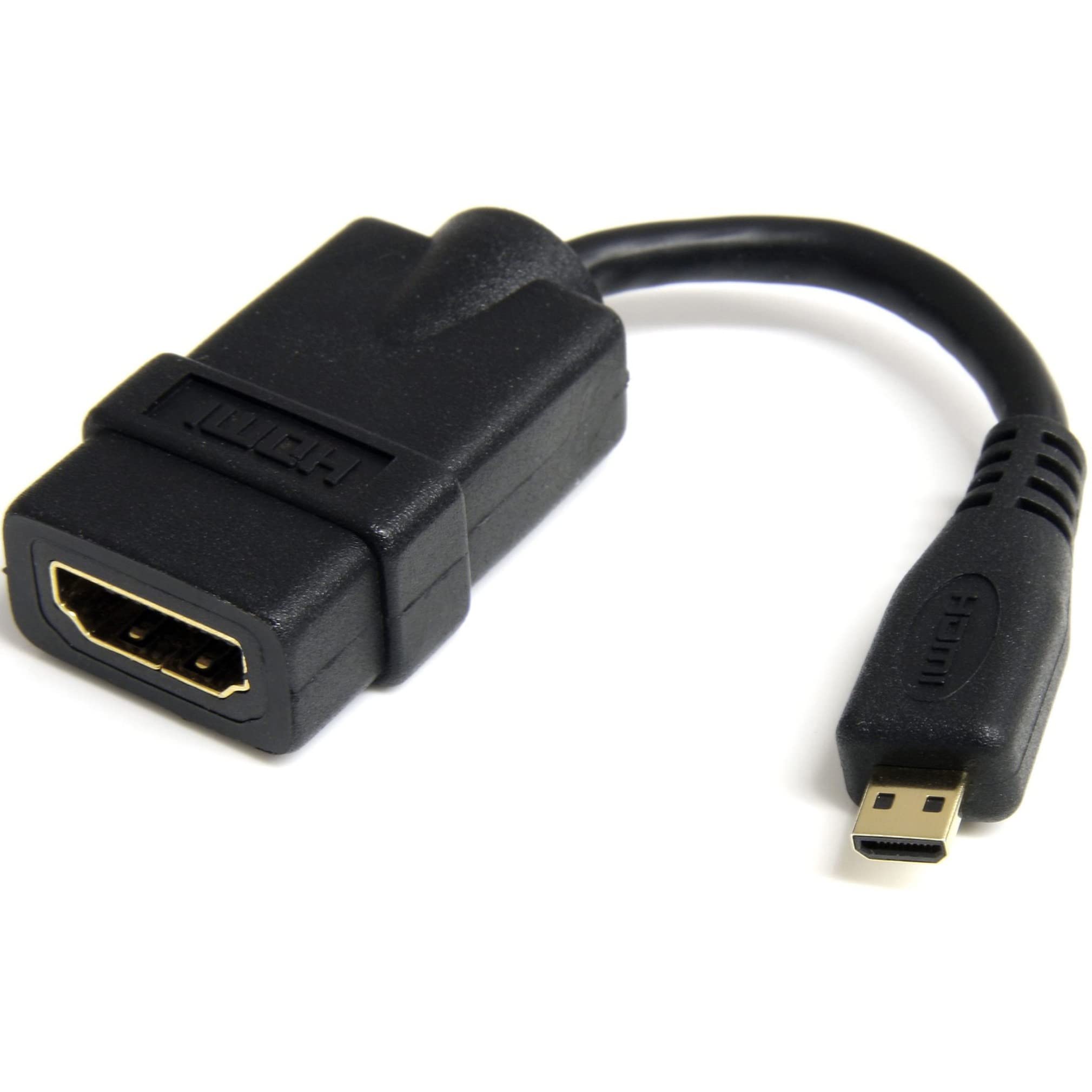 StarTech.com 5in High Speed HDMI Adapter Cable - HDMI to HDMI Micro - F/M - 5 inch Micro HDMI Adapter - HDMI Female to Micro HDMI Male (HDADFM5IN) , Black — image 1