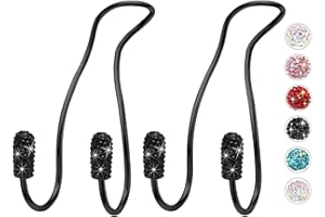 MTGOCHA Bling Car Seat Hooks - Universal Purse and Bag Hanger, Cute Metal Car Purse Holder, All Black