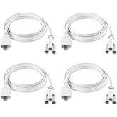SHOPLED 6FT Male-to-Female Connection Cords for T5 T8 LED Shop Lights | (4-Packs) 1.8 Meter Extension Connecting Wire Linkable Integrated LED Tube Ceiling Lights