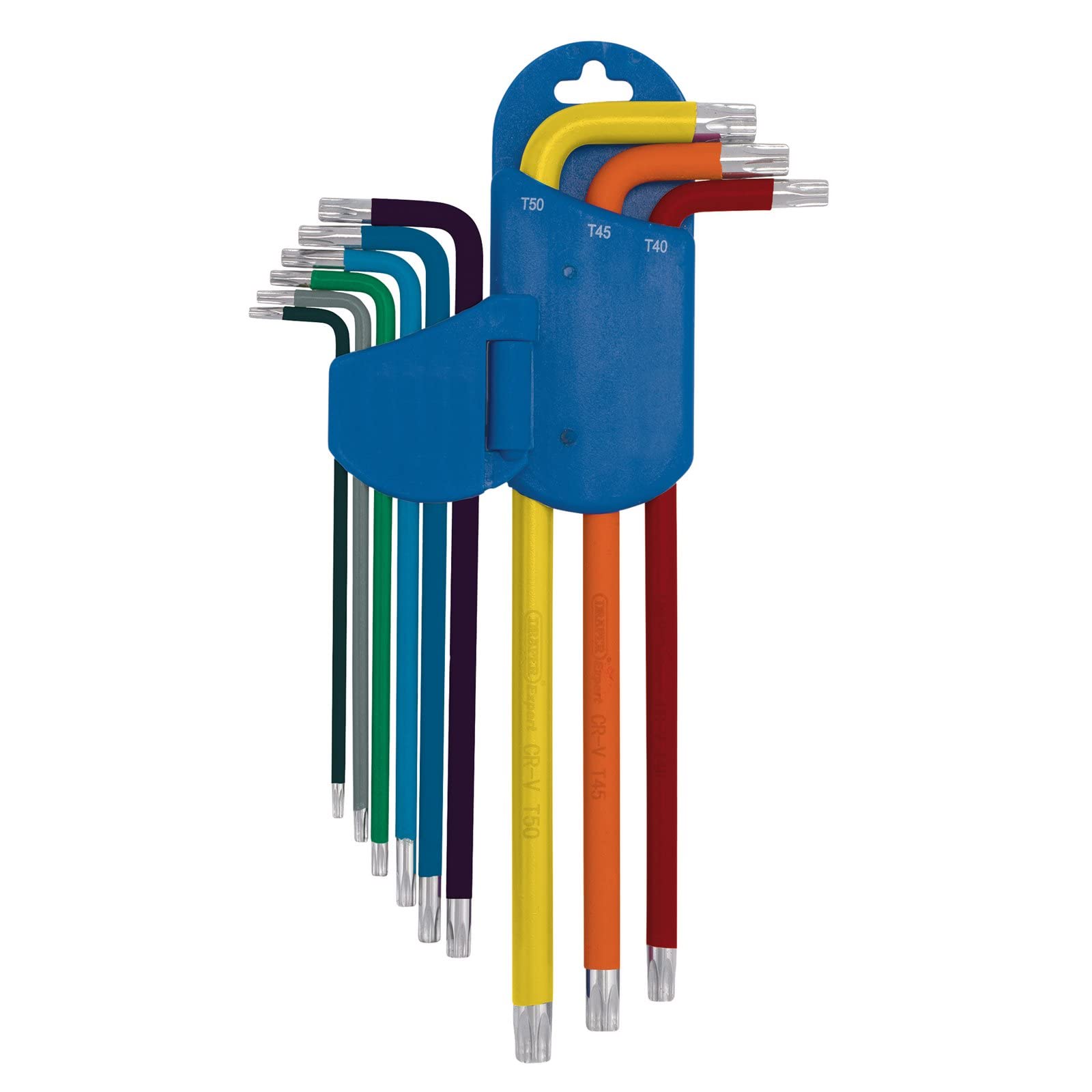 Draper 04926 Metric Multicolour Extra-Long Arm TX-Star Key Set (9 Piece)
