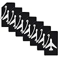 7 Pack Silicone Luggage Tag Baggage Handbag Travel Bag Tags with Name ID Card Perfect to Quickly Spot Luggage Suitcases (Black)