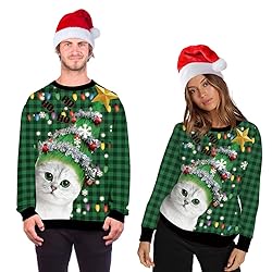 ALBIZIA Ugly Christmas Sweater for Women Cat