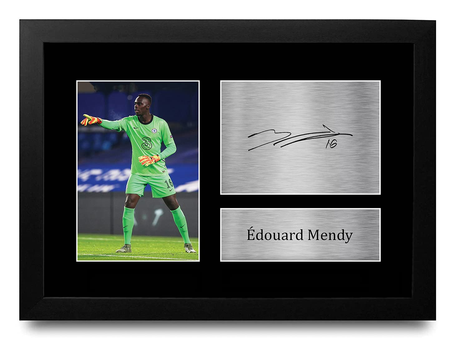 HWC Trading FR A4 Edouard Mendy Gifts Printed Signed Autograph Picture for Football Fans and Supporters - A4 Framed