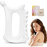 Roythric Upgraded 6-in-1 Ceramic Gua Sha Tool for Face & Body, Manual Guasha Facial Massage for Lymphatic Drainage Trigger, 괄사 Face Lift, Muscle Relief Scraping Tool, Skin Care Gift for Mum Wife