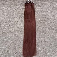 Ugeat 20inch Micro Beads Hair Extensions 33 Dark Auburn Brown