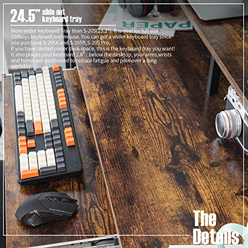 TOPSKY Computer Desk with Storage Shelves/24.5” Keyboard Tray/Monitor