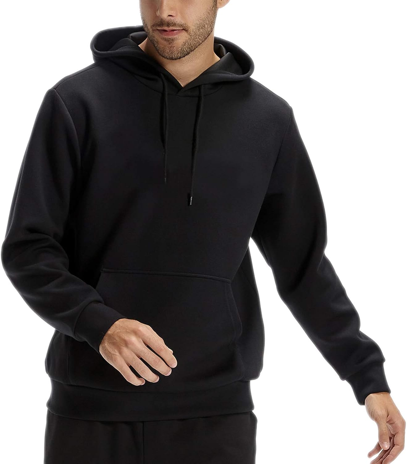 CASEI Solid Hoodies for Men Athletic Pullover Hoodie Lightweight Sweatshirt with Pockets: Clothing