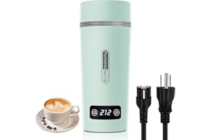 Travel Electric Kettle, Beyoung 350ml Portable Tea Coffee Kettle with 4 Temperature Control and LCD Display, Personal Mini Water Boiler Auto Shut-Off & Boil Dry Protection (Green)