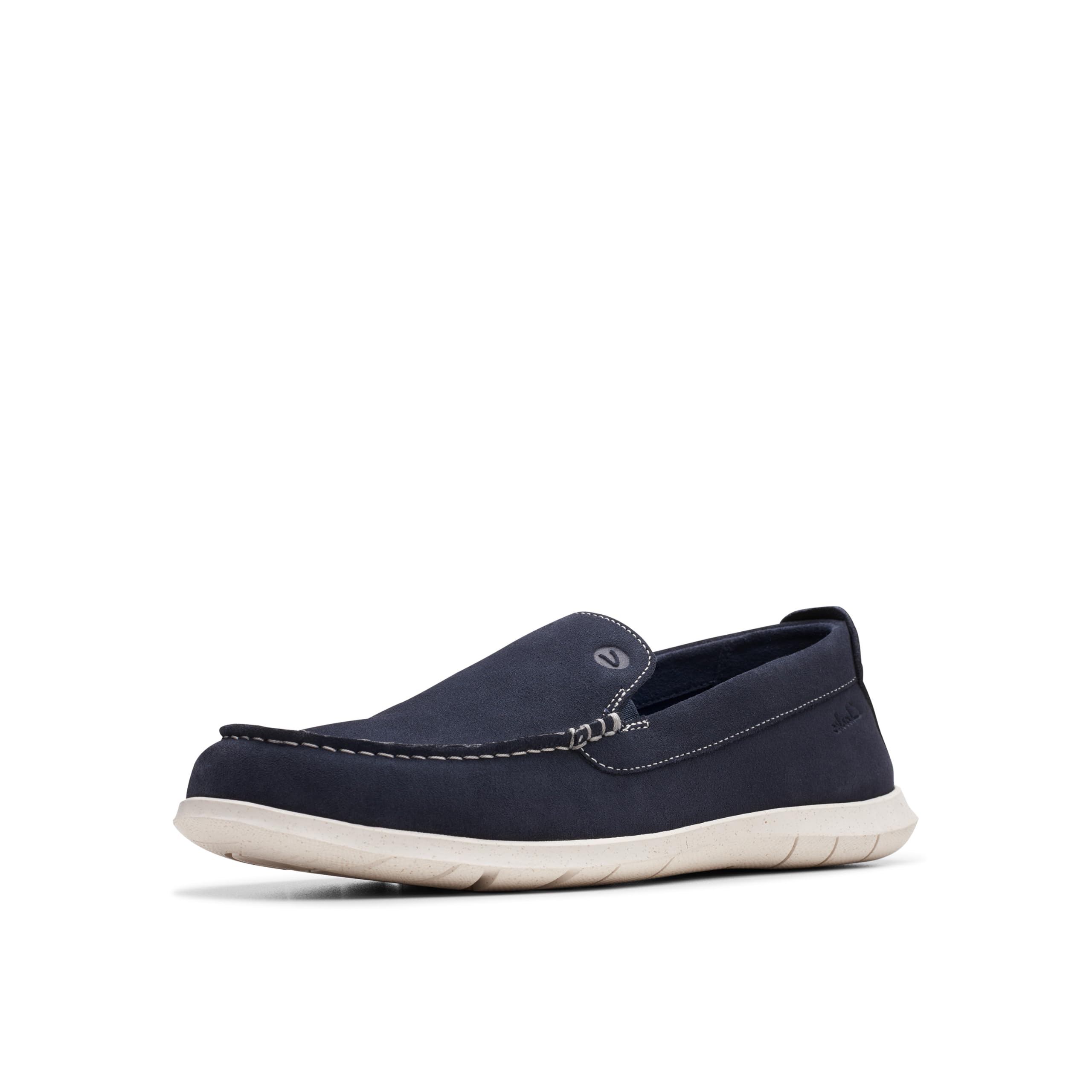 Clarks Collection Men’s Flexway Step Moccasin, Navy Suede, 9 Medium US