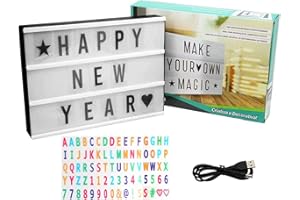 Aoutrow Cinema Light Box Personalized Neon Signs, Warm White LEDs Lightbox with Letters, Numbers, Symbols