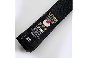Tokaido Karate Belt, Black Satin Belt - JKA (#4/275cm - 108" inches)