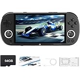 𝗧𝗿𝗶𝗺𝘂𝗶 Smart Pro Game Console 4.96-Inches 720x1280 IPS Screen Built-in 64G TF Card Video Gaming Consoles 5000mAh Lithium Battery Supports Multiple Simulators Casual Game Console-Black