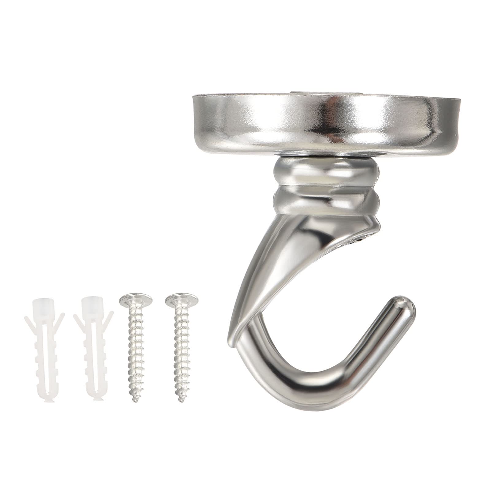 YOKIVE 2 Pcs Alloy Ceiling Hook, Screws Mount Open Hanger with Round Base| Hanging Chandelier Light, Great for Kitchen, Home (Silver, 1.26x1.54-Inch)