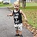 FEITONG 1Set Newborn Baby Boy Black T-shirt Tops+ White Cross Print Pants Outfits Clothes (12 Months)