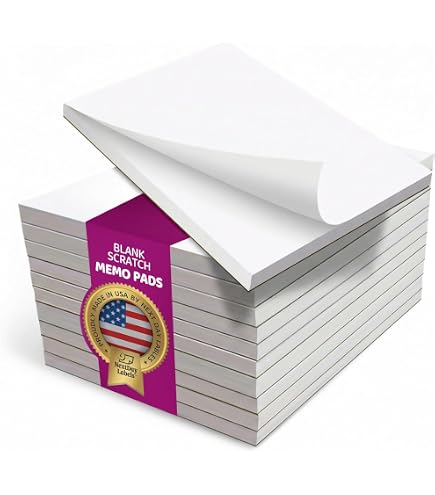 10 Blocchetti Per Appunti – Formato Lettera 21.6x27.9 Cm, 50 Fogli Per Blocco, Carta #50, Robusto E Portatile