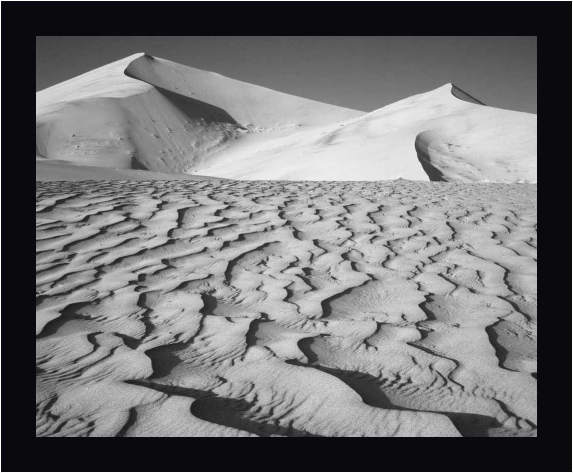 CA, Death Valley NP Eureka Sand Dunes by Dennis Flaherty 23" x 28" Black Framed Canvas Giclee Art Print - Ready to Hang