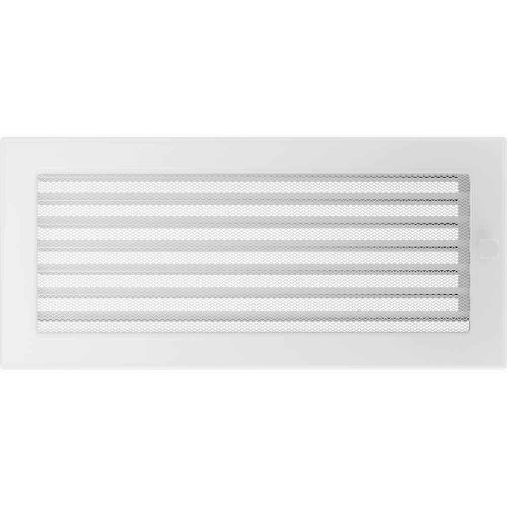 Kratki Ventilation Grille Fireplace Grille 17 cm x 37 cm White with Blinds