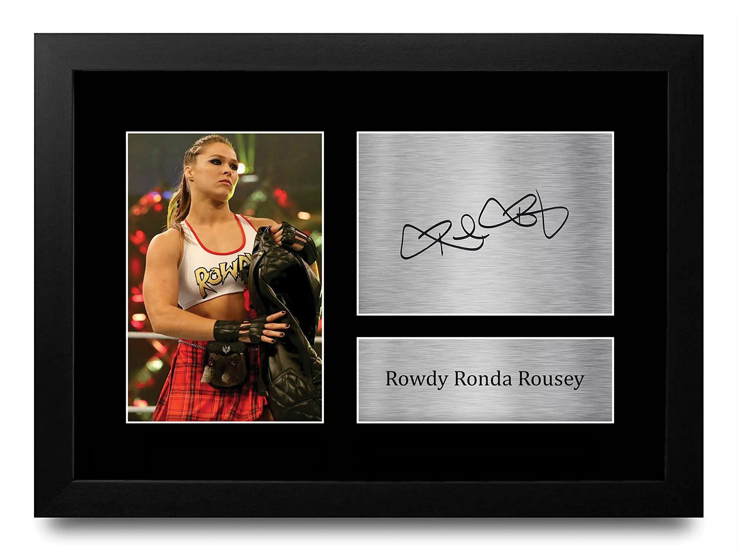 HWC Trading FR Ronda Rousey Gifts Signed FRAMED A4 Printed Autograph WWF WWE Wrestling Gifts Print Photo Picture Display - Great Gift Idea