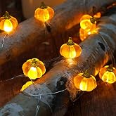 BOHON Pumpkin Lights String 3D Jack-o-Lantern with Remote Timer | Orange Fall Decor 10FT 30 LEDs Halloween Indoor String Lights for Home Outdoor Window Thanksgiving Garland Decorations
