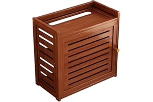 WiFi Router Storage Cabinet, Floor Standing WiFi Router Storage Box, Modem with Cable Management and Ventilation Design for H