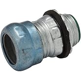 RACO 3/4 in. EMT Raintight Compression Connector, Insulated, Pack of 25 | Zinc-Electroplated Steel, cULus Listed, NEC 358.42 Compliant, Marked Wet Location, EMT Fittings, Knockout Seal Installed