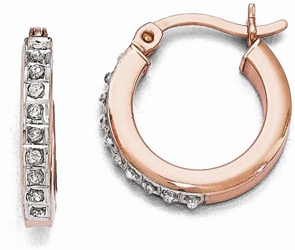 Sterling Silver Diamond Mystique Round Hoop Earrings
