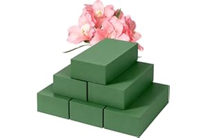 Mkobon 6 Pack Floral Foam Blocks, Green Plant Dry & Wet Flower Arrangement Foam for Fresh and Artificial Flowers, Decor for Wedding, Home, Garden (5.5"L x 3.1"W x 1.6"H)