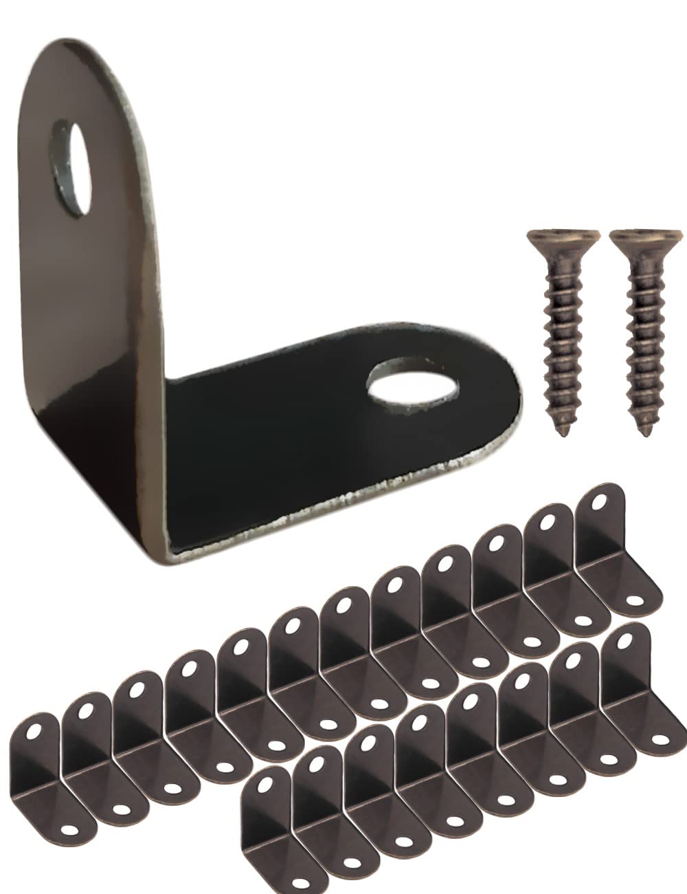 FUXXER® Set of 20 Angle Connectors Antique Vintage Design 15 x 15 x 8 mm Bronze Design