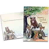 Tree-Free Greetings - Birthday Cards - Artful Designs - 1 Card + Matching Envelope - Made in USA - 100% Recycled Paper - 5"x7" - Sweetest When Shared (GO69170)
