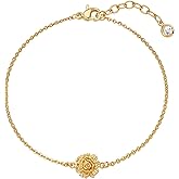 LOLAR RAY Months Flowers Gold Bracelets for Women - 14K Gold Plated Dainty Bracelets for Women - Handmade Exquisite Chain 12 Month birth flower bracelet，Trendy Jewelry Everyday Gifts for Mom/Wife/Bride/Her
