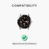 kwmobile 2x Black Silicone Watch Straps for Blackview X1 Smartwatch Replacement view 6