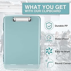 Sooez Clip Boards 8.5x11 with Storage, High