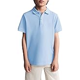Haloumoning Boys Short Sleeve Pique Polo Shirt School Uniform Shirts for Kids 5-14 Years