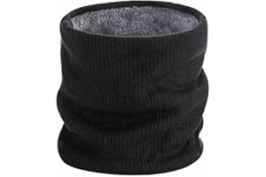 Winter Neck Warmer Gaiters, Knitted Windproof Thermal Fleece Ski Face Mask Cover Neck Scarf for Cold Weather, Scarf Gift (Bla